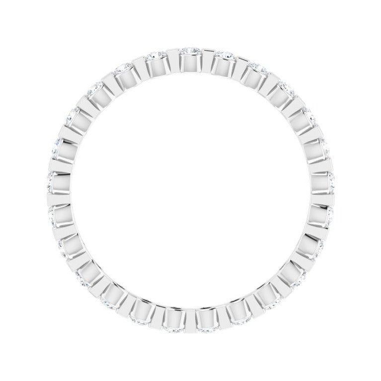 Sapphire Row Lab-Grown Diamond Channel Station Eternity Band - Platinum, 1.5 mm, 5 (view 2)