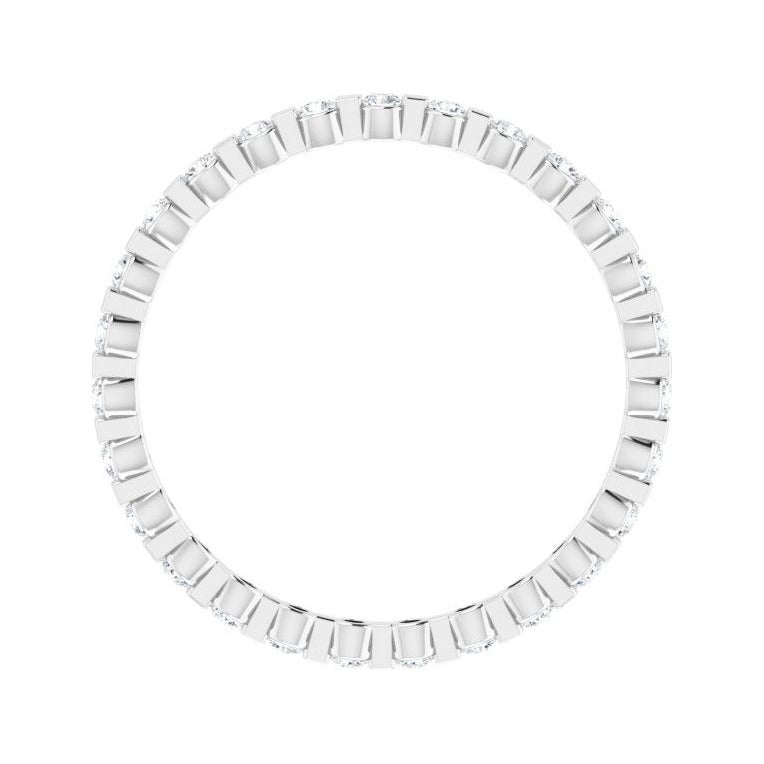 Sapphire Row Lab-Grown Diamond Channel Station Eternity Band - Platinum, 1.5 mm, 7 (view 2)