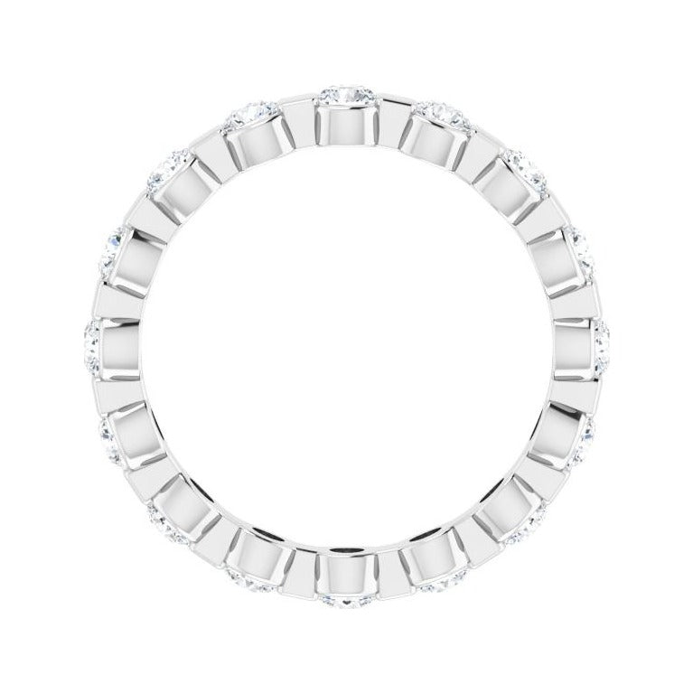 Sapphire Row Lab-Grown Diamond Channel Station Eternity Band - Platinum, 2.5 mm, 5 (view 2)