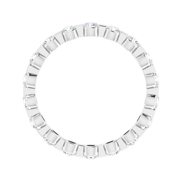 Sapphire Row Lab-Grown Diamond Channel Station Eternity Band - Platinum, 2.5 mm, 8 (view 2)