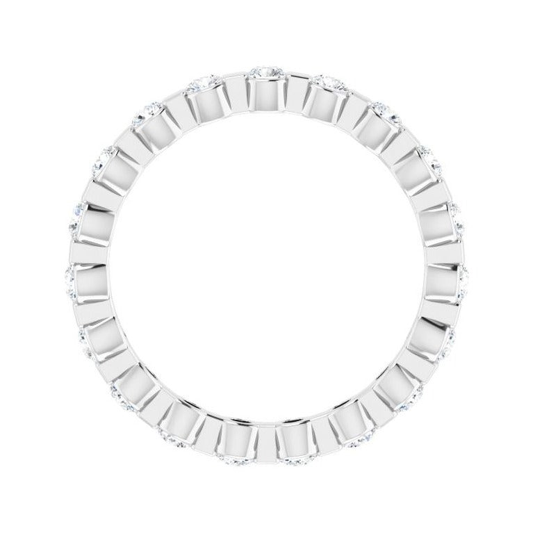 Sapphire Row Lab-Grown Diamond Channel Station Eternity Band - Platinum, 2 mm, 4.5 (view 2)