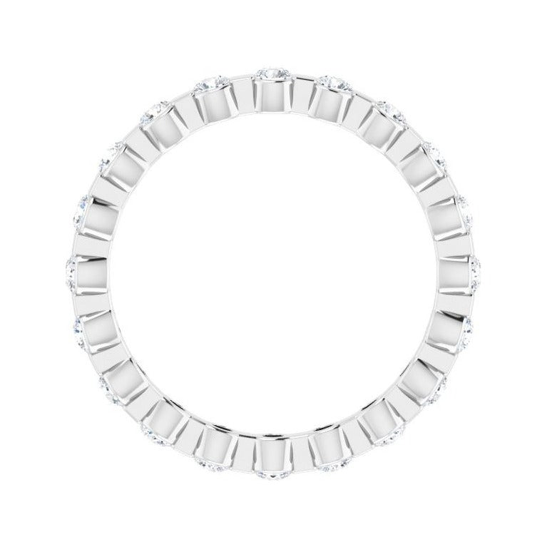 Sapphire Row Lab-Grown Diamond Channel Station Eternity Band - Platinum, 2 mm, 5.5 (view 2)