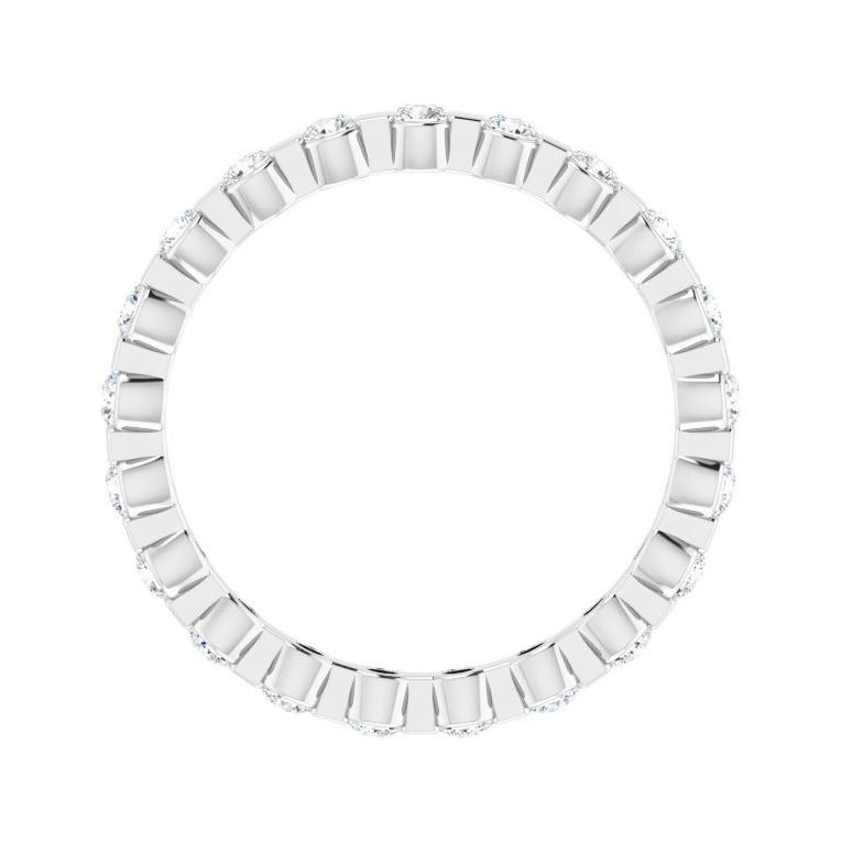 Sapphire Row Lab-Grown Diamond Channel Station Eternity Band - Platinum, 2 mm, 6.5 (view 2)
