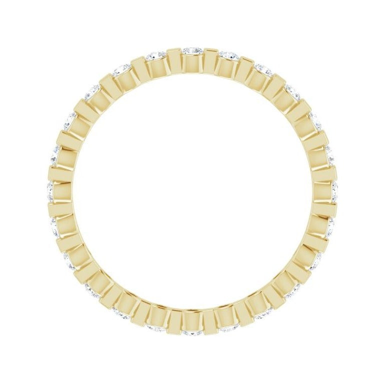 Sapphire Row Lab-Grown Diamond Channel Station Eternity Band - 14K Yellow Gold, 1.5 mm, 4.5 (view 2)