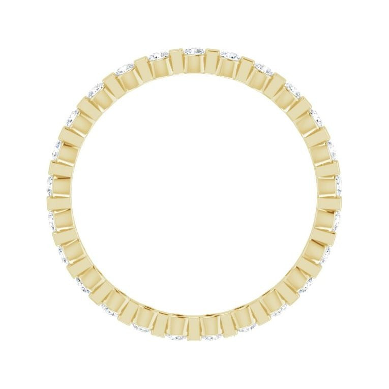 Sapphire Row Lab-Grown Diamond Channel Station Eternity Band - 14K Yellow Gold, 1.5 mm, 5.5 (view 2)