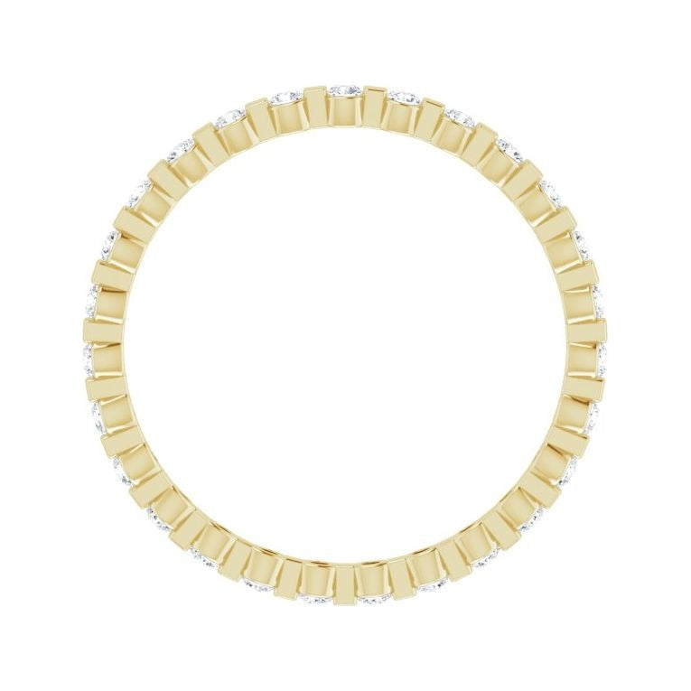 Sapphire Row Lab-Grown Diamond Channel Station Eternity Band - 14K Yellow Gold, 1.5 mm, 7.5 (view 2)