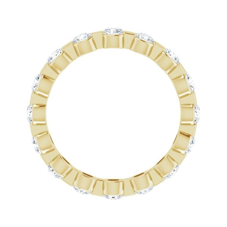 Sapphire Row Lab-Grown Diamond Channel Station Eternity Band - 14K Yellow Gold, 2.5 mm, 4.5 (view 2)