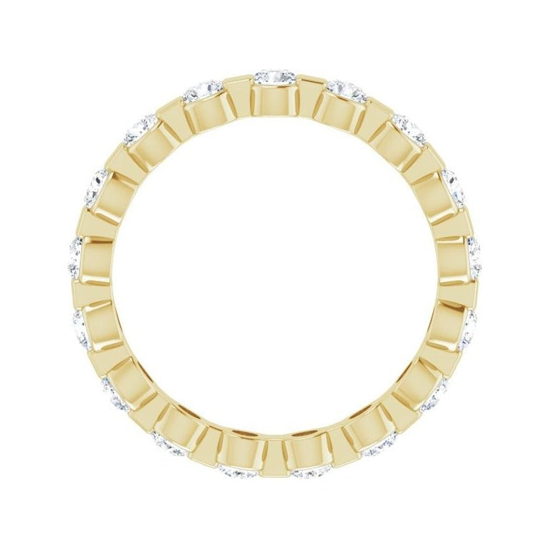 Sapphire Row Lab-Grown Diamond Channel Station Eternity Band - 14K Yellow Gold, 2.5 mm, 5.5 (view 2)
