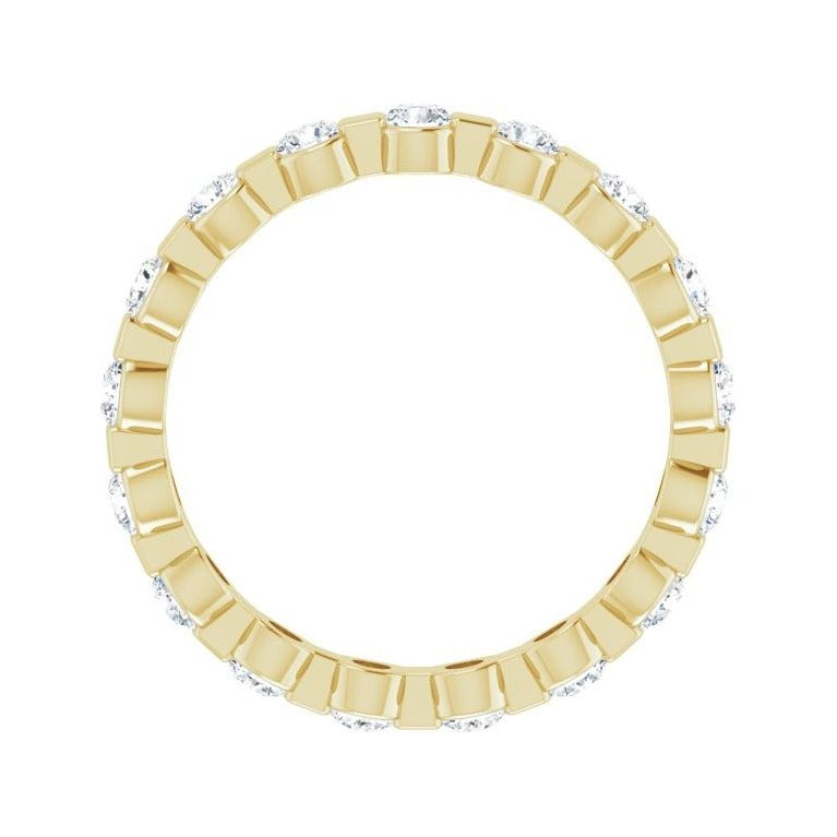 Sapphire Row Lab-Grown Diamond Channel Station Eternity Band - 14K Yellow Gold, 2.5 mm, 6.5 (view 2)