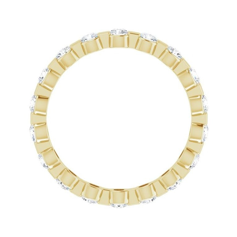 Sapphire Row Lab-Grown Diamond Channel Station Eternity Band - 14K Yellow Gold, 2.5 mm, 7.5 (view 2)