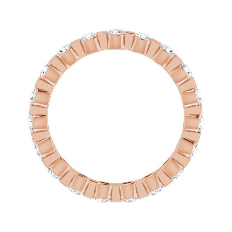Sapphire Row Lab-Grown Diamond Channel Station Eternity Band - 14K Rose Gold, 2 mm, 4 (view 2)