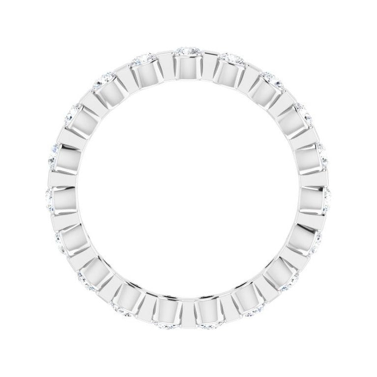 Sapphire Row Lab-Grown Diamond Channel Station Eternity Band - Platinum, 2 mm, 4 (view 2)