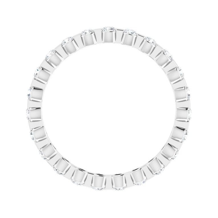 Sapphire Row Lab-Grown Diamond Channel Station Eternity Band - Platinum, 2 mm, 8 (view 2)