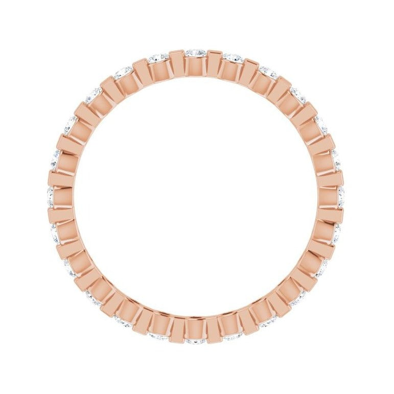 Sapphire Row Lab-Grown Diamond Channel Station Eternity Band - 14K Rose Gold, 1.5 mm, 4 (view 2)