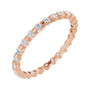 Sapphire Row Lab-Grown Diamond Channel Station Eternity Band - 14K Rose Gold, 1.5 mm, 6