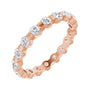 Sapphire Row Lab-Grown Diamond Channel Station Eternity Band - 14K Rose Gold, 2.5 mm, 8
