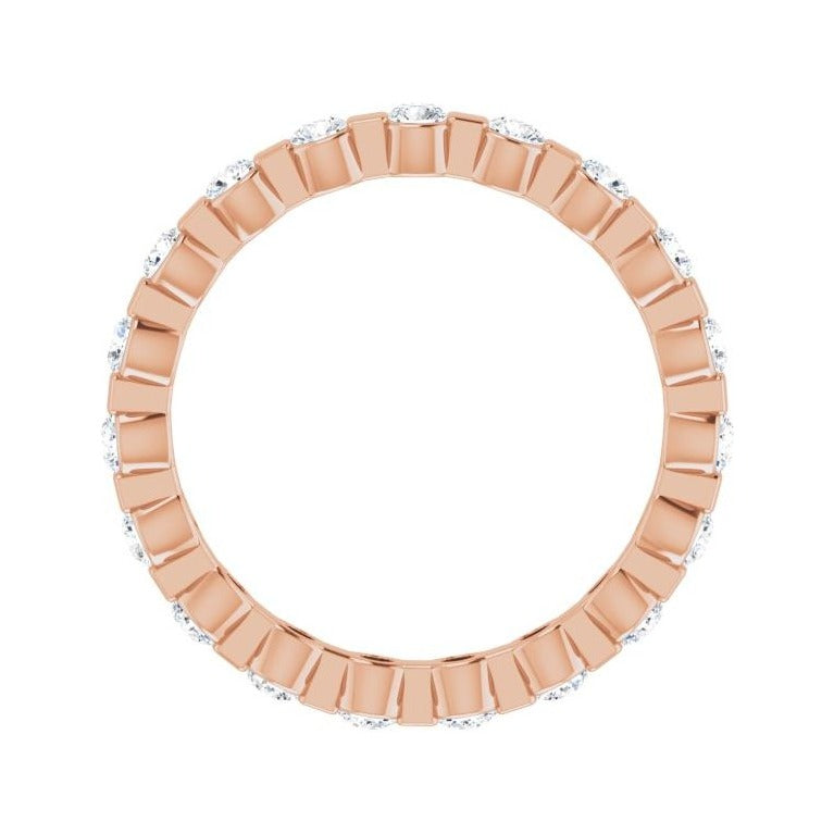 Sapphire Row Lab-Grown Diamond Channel Station Eternity Band - 14K Rose Gold, 2 mm, 4.5 (view 2)