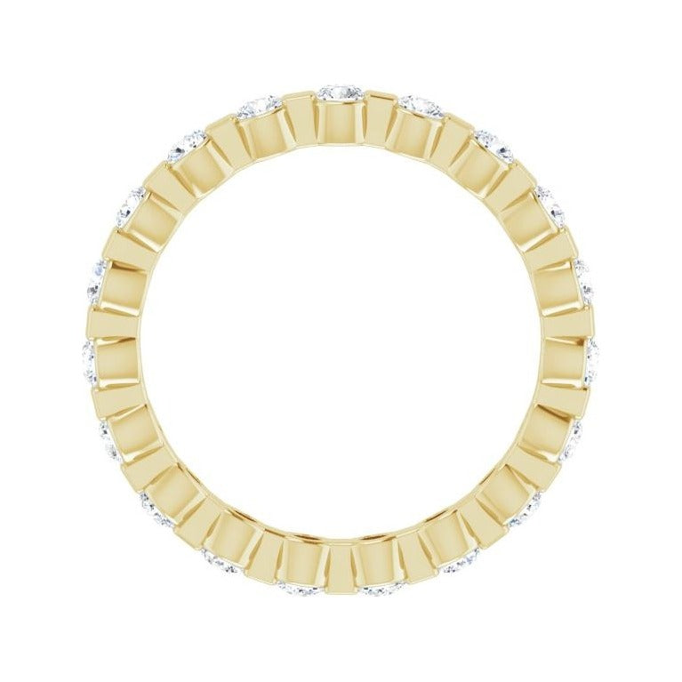Sapphire Row Lab-Grown Diamond Channel Station Eternity Band - 14K Yellow Gold, 2 mm, 4 (view 2)