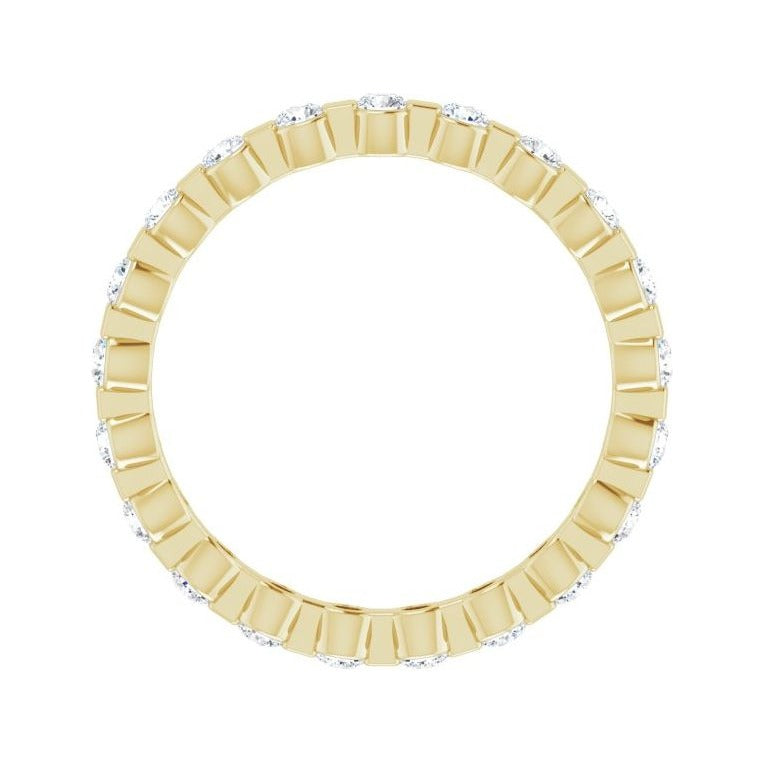 Sapphire Row Lab-Grown Diamond Channel Station Eternity Band - 14K Yellow Gold, 2 mm, 6 (view 2)