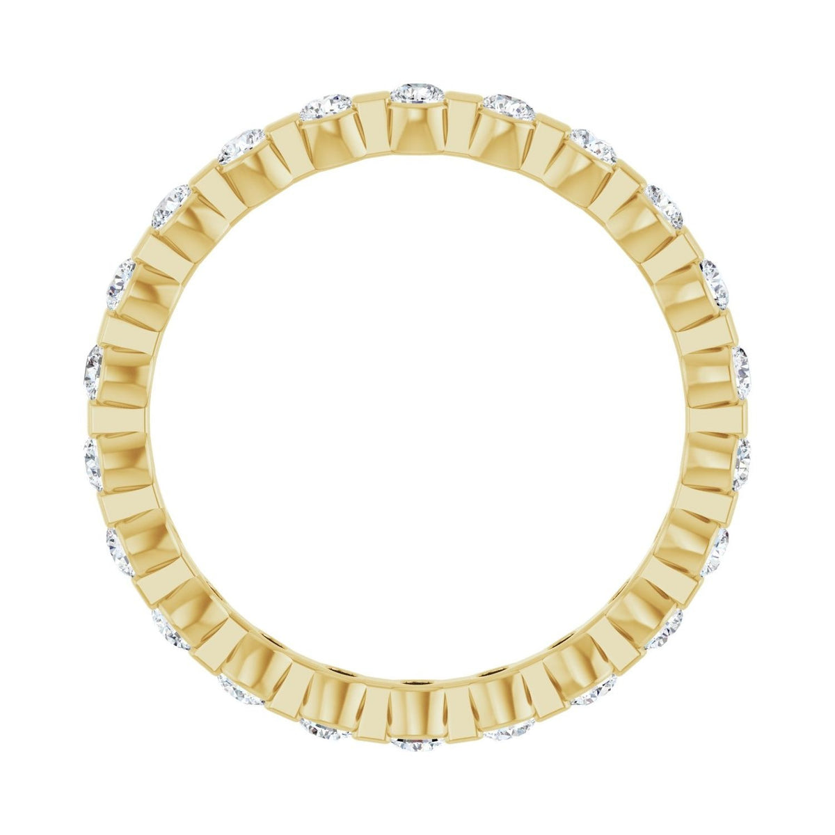 Sapphire Row Lab-Grown Diamond Channel Station Eternity Band - 14K Yellow Gold, 2 mm, 7 (view 2)