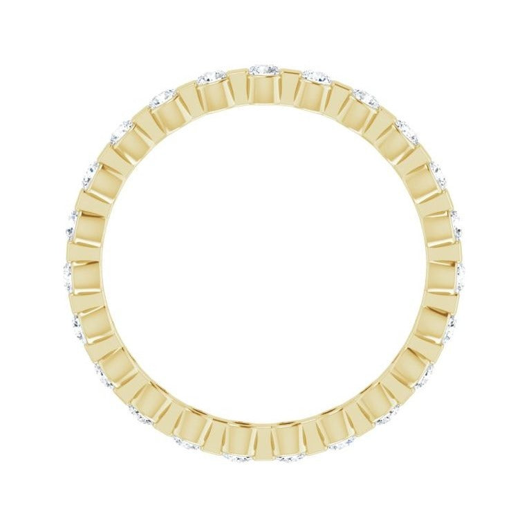 Sapphire Row Lab-Grown Diamond Channel Station Eternity Band - 14K Yellow Gold, 2 mm, 8 (view 2)