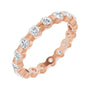 Sapphire Row Lab-Grown Diamond Channel Station Eternity Band - 14K Rose Gold, 2.5 mm, 6.5
