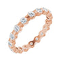 Sapphire Row Lab-Grown Diamond Channel Station Eternity Band - 14K Rose Gold, 2.5 mm, 7.5