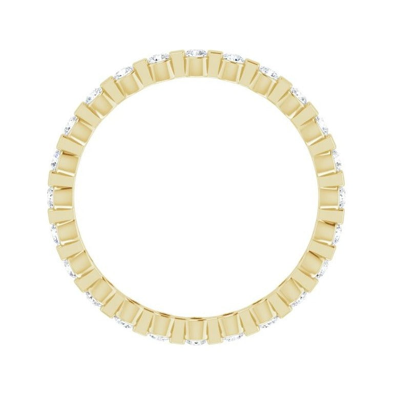 Sapphire Row Lab-Grown Diamond Channel Station Eternity Band - 14K Yellow Gold, 1.5 mm, 4 (view 2)