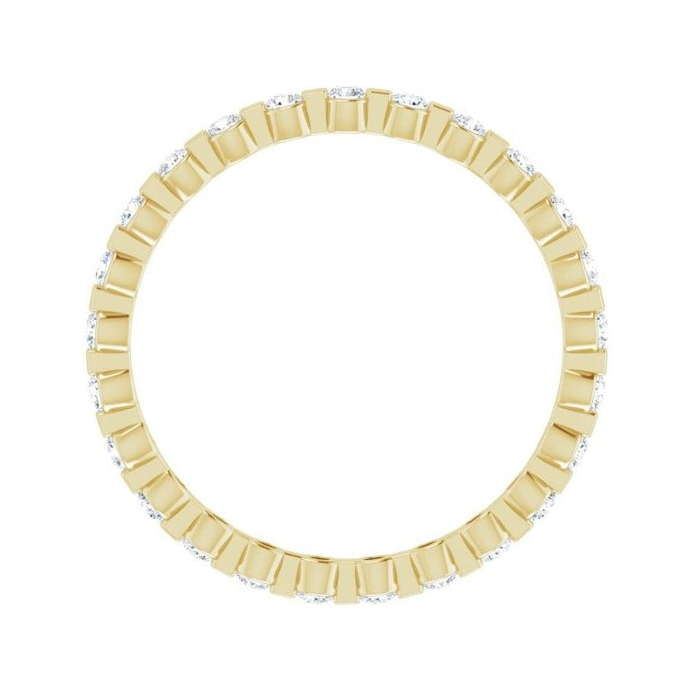 Sapphire Row Lab-Grown Diamond Channel Station Eternity Band - 14K Yellow Gold, 1.5 mm, 5 (view 2)