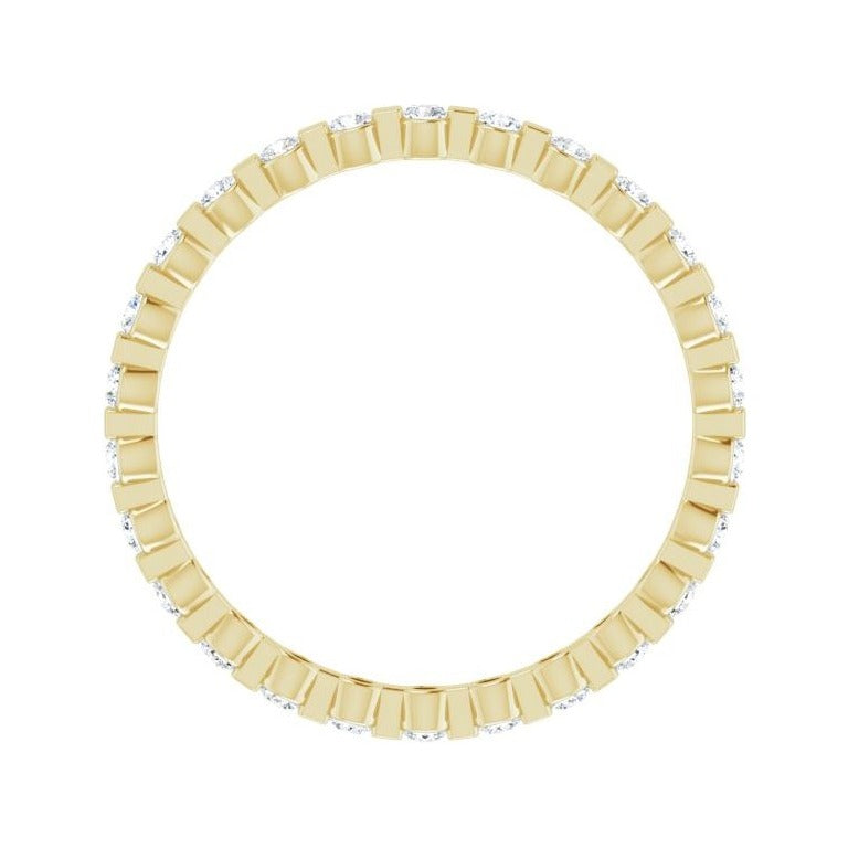 Sapphire Row Lab-Grown Diamond Channel Station Eternity Band - 14K Yellow Gold, 1.5 mm, 6 (view 2)
