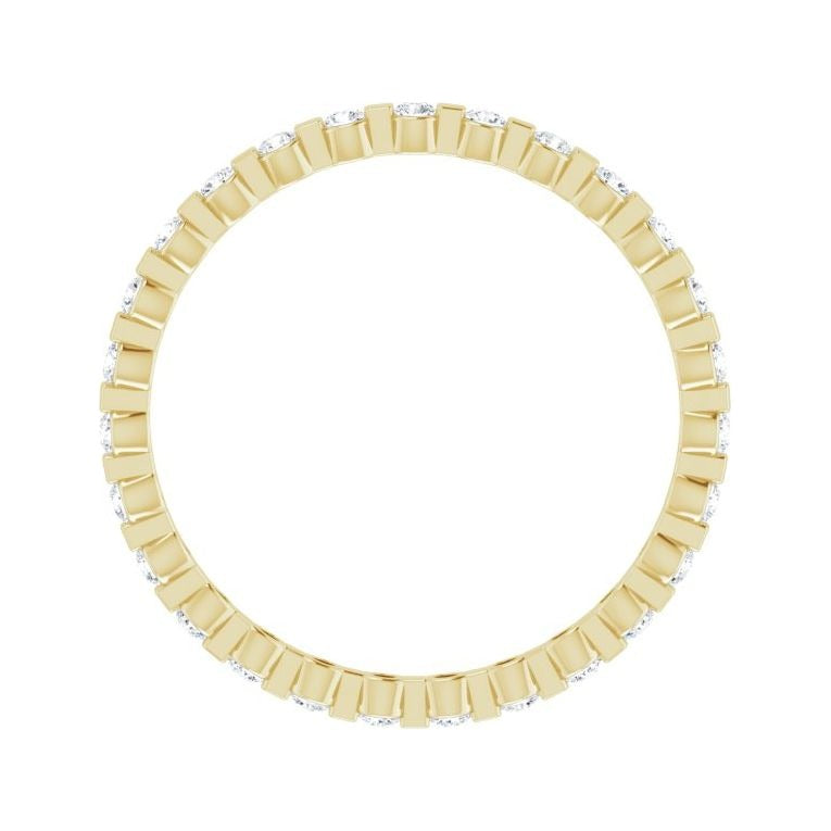 Sapphire Row Lab-Grown Diamond Channel Station Eternity Band - 14K Yellow Gold, 1.5 mm, 7 (view 2)