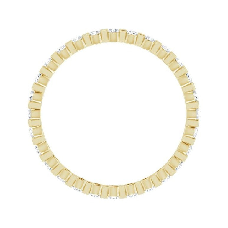 Sapphire Row Lab-Grown Diamond Channel Station Eternity Band - 14K Yellow Gold, 1.5 mm, 8 (view 2)