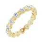 Sapphire Row Lab-Grown Diamond Channel Station Eternity Band - 14K Yellow Gold, 2.5 mm, 5