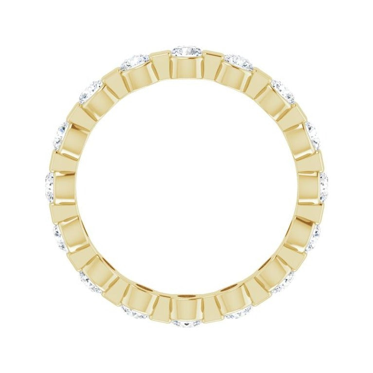 Sapphire Row Lab-Grown Diamond Channel Station Eternity Band - 14K Yellow Gold, 2.5 mm, 5 (view 2)
