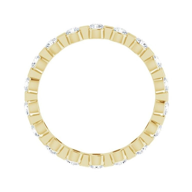 Sapphire Row Lab-Grown Diamond Channel Station Eternity Band - 14K Yellow Gold, 2.5 mm, 8 (view 2)
