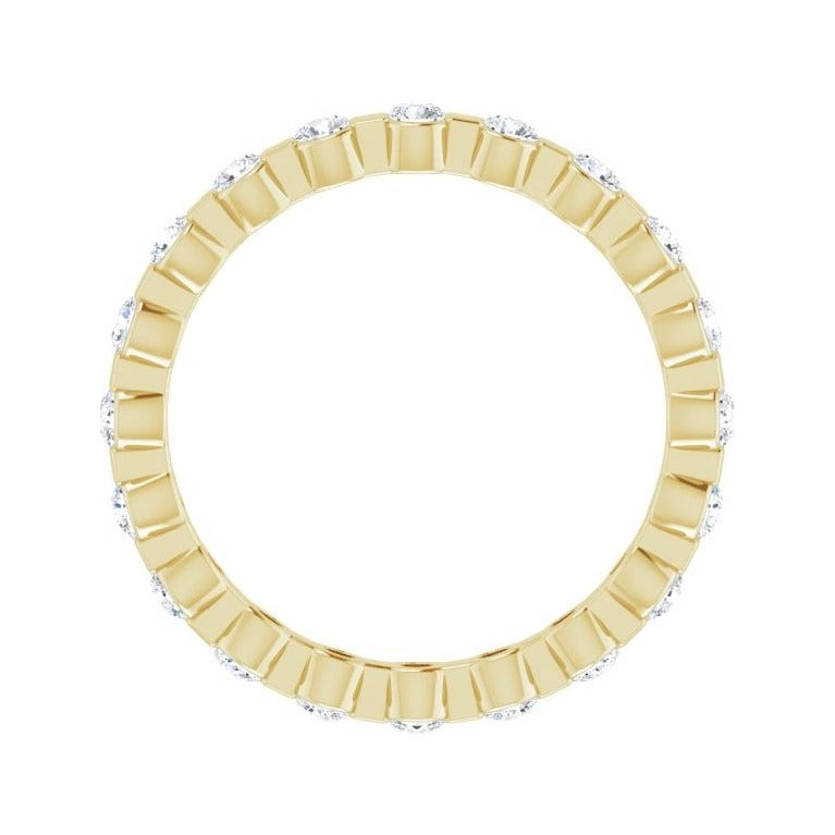 Sapphire Row Lab-Grown Diamond Channel Station Eternity Band - 14K Yellow Gold, 2 mm, 5.5 (view 2)