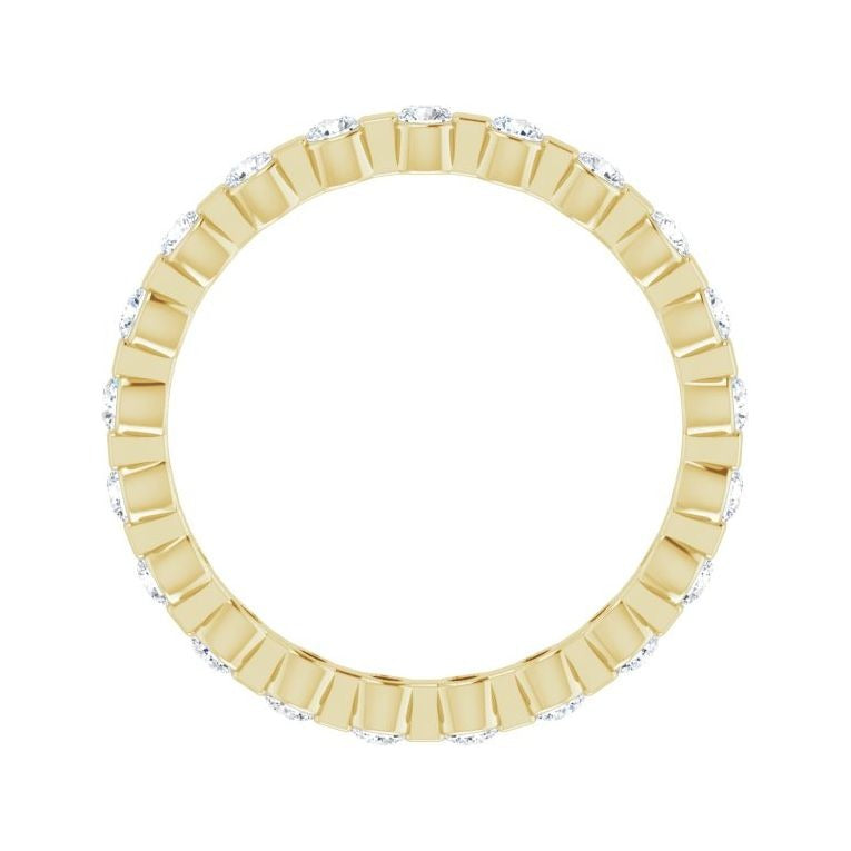 Sapphire Row Lab-Grown Diamond Channel Station Eternity Band - 14K Yellow Gold, 2 mm, 6.5 (view 2)