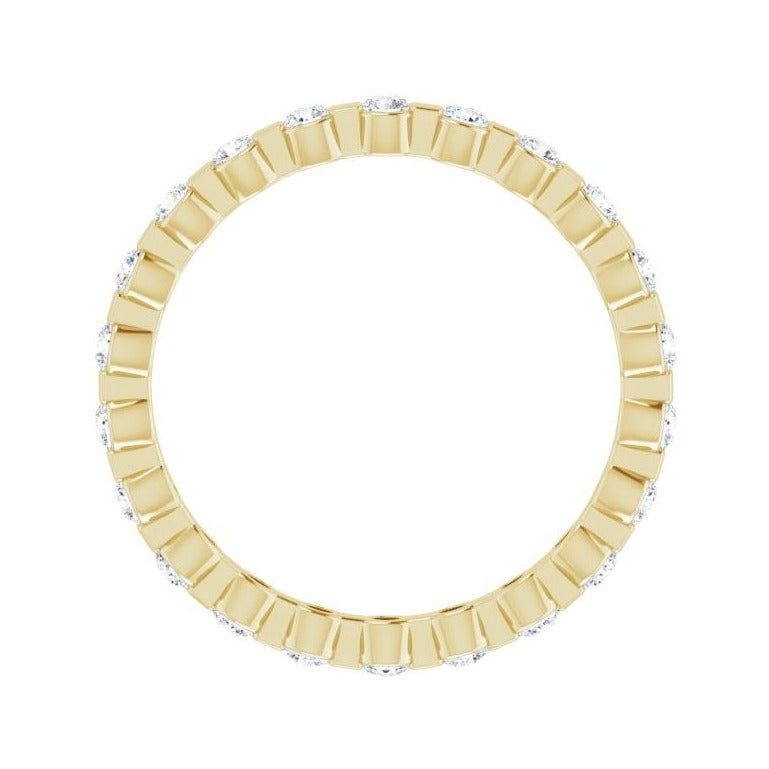 Sapphire Row Lab-Grown Diamond Channel Station Eternity Band - 14K Yellow Gold, 2 mm, 7.5 (view 2)