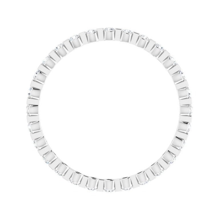 Sapphire Row Lab-Grown Diamond Channel Station Eternity Band - 14K White Gold, 1.5 mm, 8 (view 2)