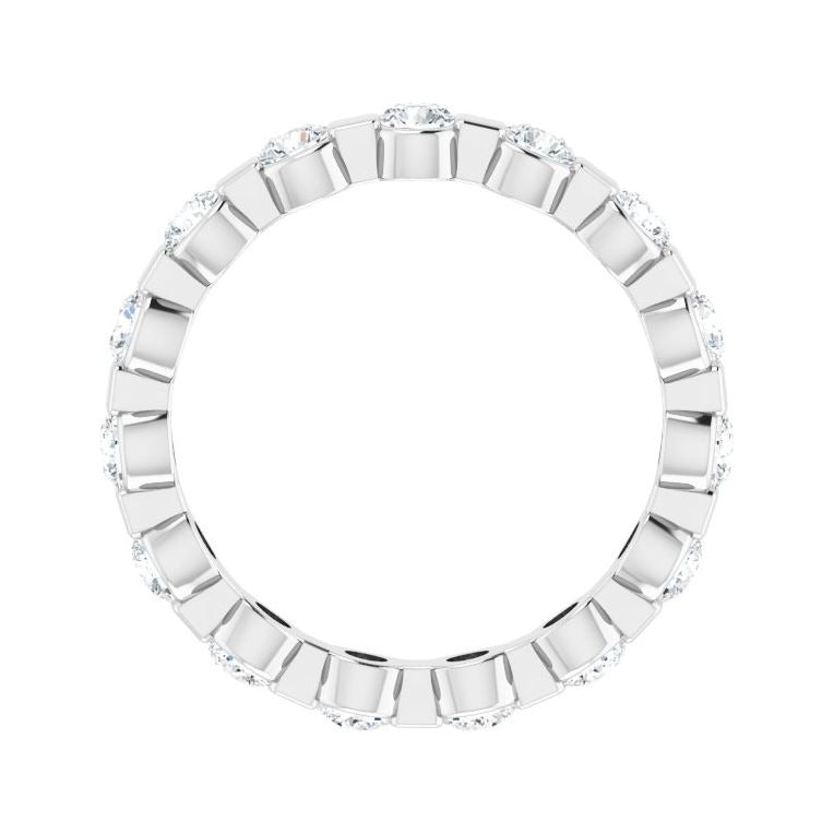 Sapphire Row Lab-Grown Diamond Channel Station Eternity Band - 14K White Gold, 2.5 mm, 4 (view 2)