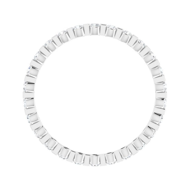 Sapphire Row Lab-Grown Diamond Channel Station Eternity Band - Platinum, 1.5 mm, 6.5 (view 2)