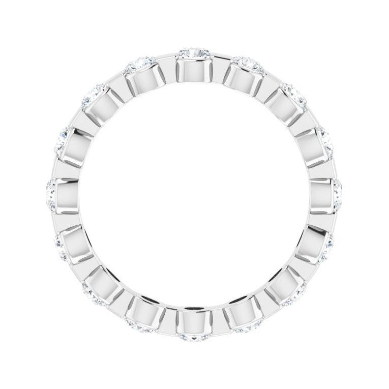 Sapphire Row Lab-Grown Diamond Channel Station Eternity Band - Platinum, 2.5 mm, 4.5 (view 2)