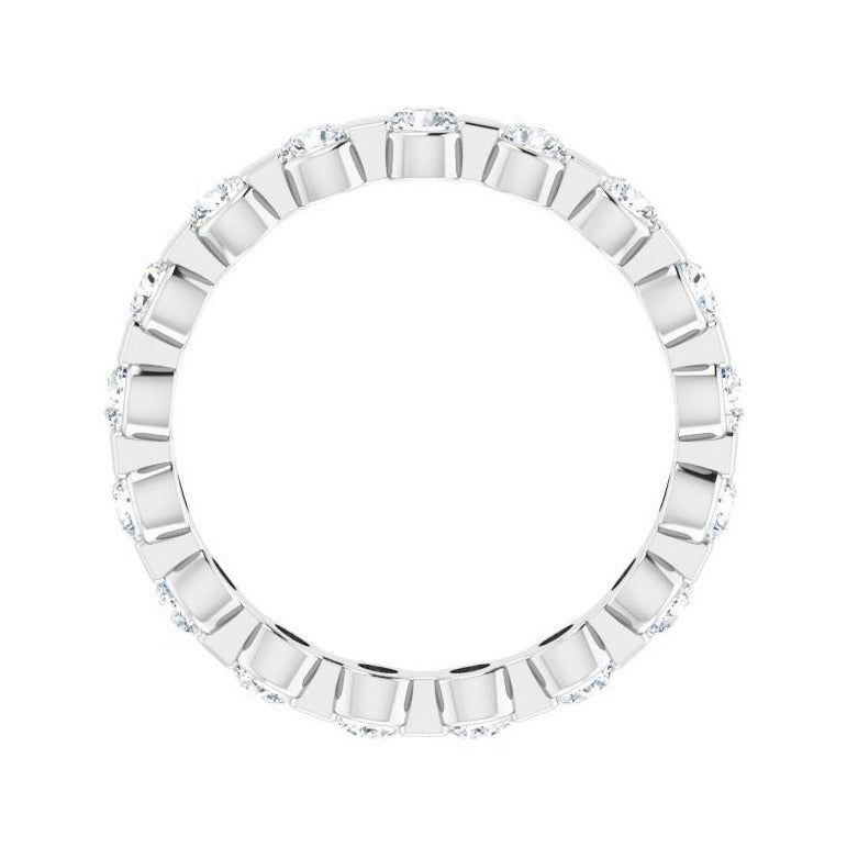 Sapphire Row Lab-Grown Diamond Channel Station Eternity Band - Platinum, 2.5 mm, 5.5 (view 2)