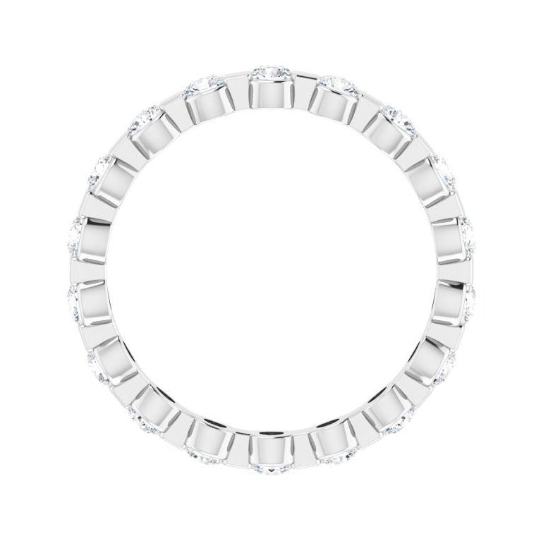 Sapphire Row Lab-Grown Diamond Channel Station Eternity Band - Platinum, 2.5 mm, 7.5 (view 2)