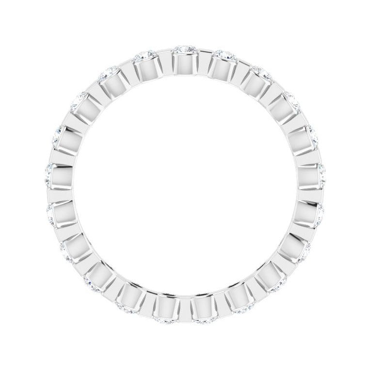 Sapphire Row Lab-Grown Diamond Channel Station Eternity Band - 14K White Gold, 2 mm, 6 (view 2)