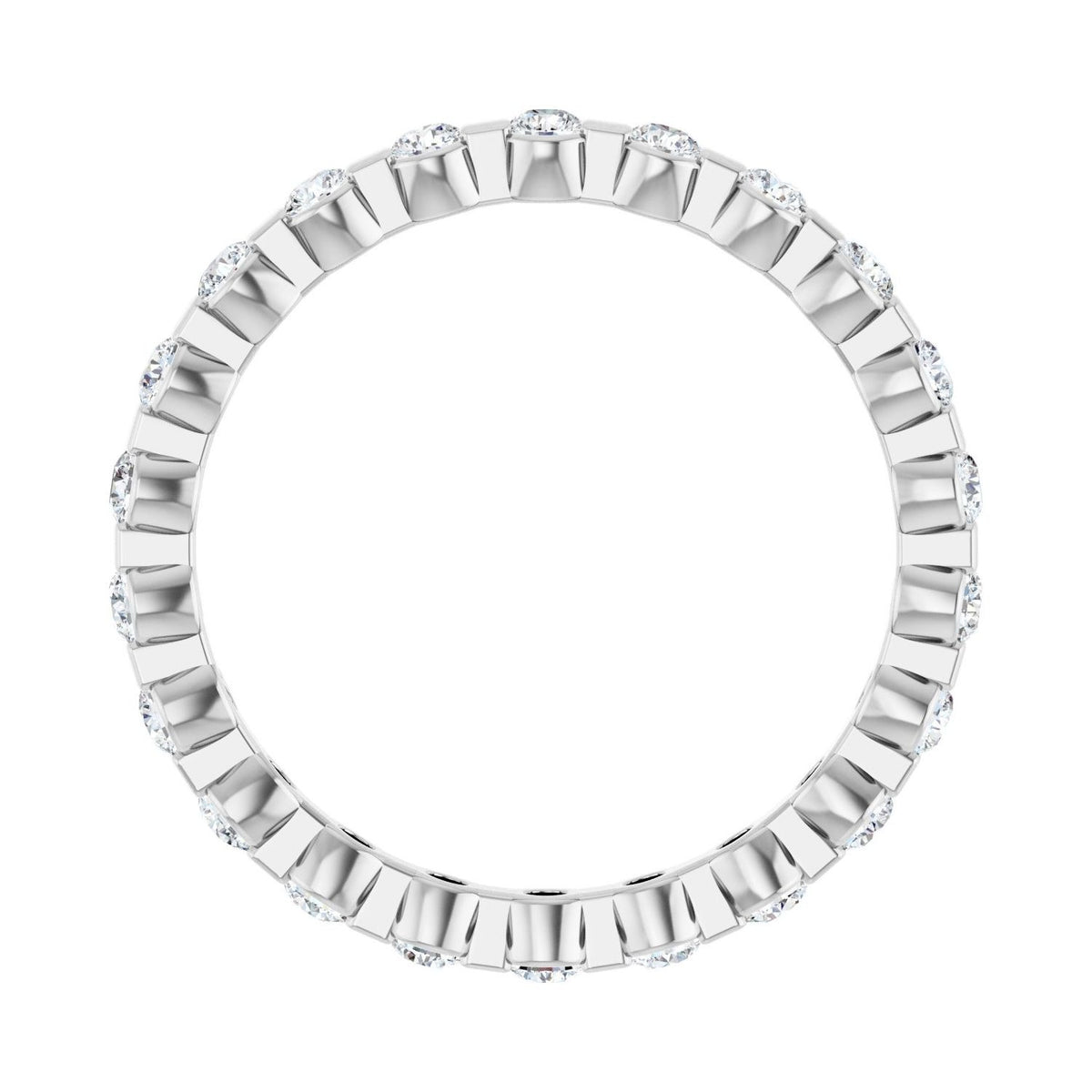 Sapphire Row Lab-Grown Diamond Channel Station Eternity Band - 14K White Gold, 2 mm, 7 (view 2)
