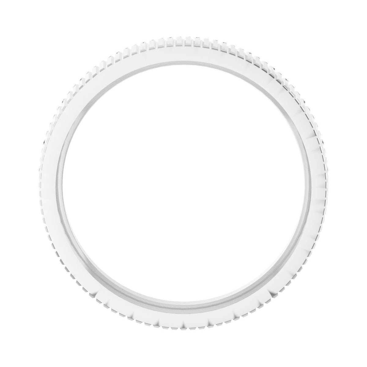 Sapphire Row Gold Ribbed Band - 14K White Gold (view 2)