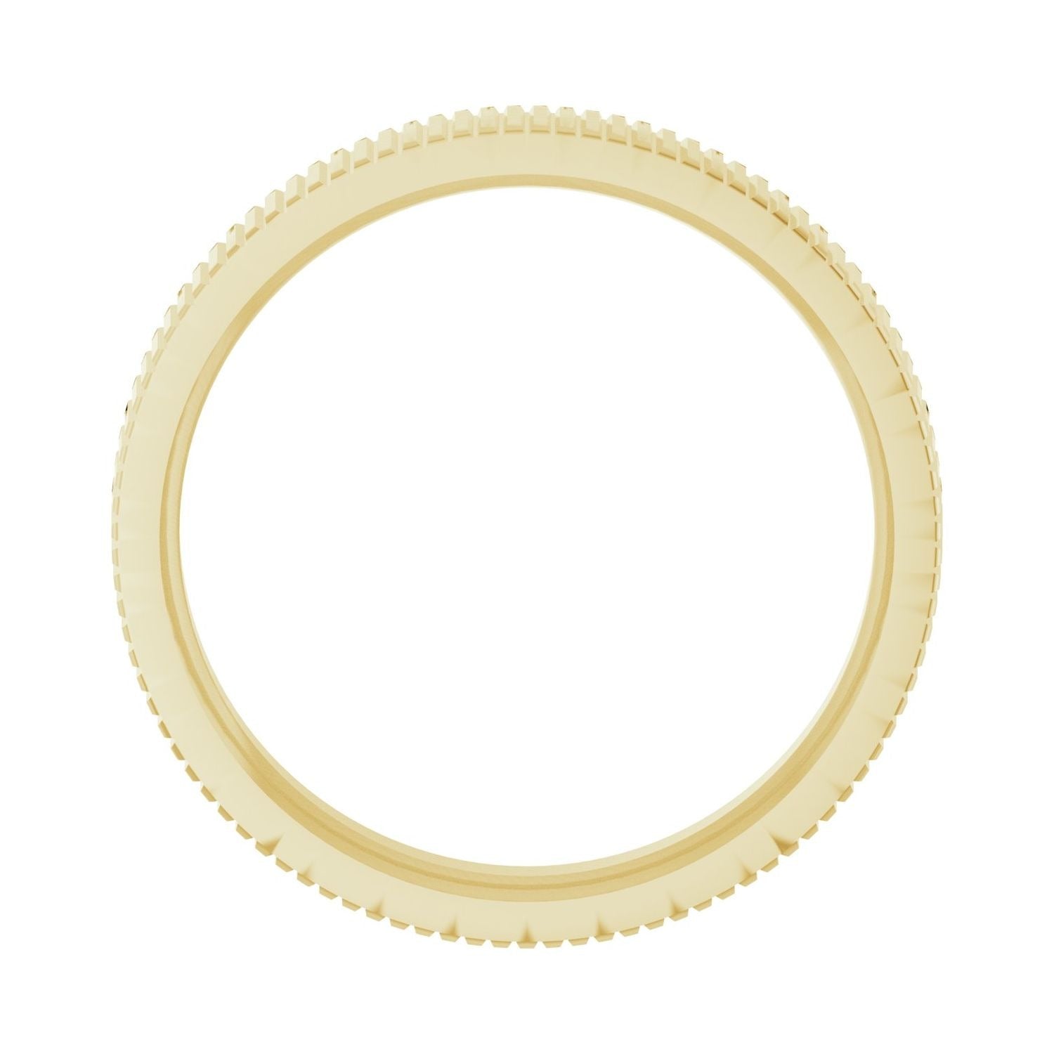 Sapphire Row Gold Ribbed Band - 10K Yellow Gold (view 2)