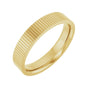 Sapphire Row Gold Ribbed Band - 14K Yellow Gold