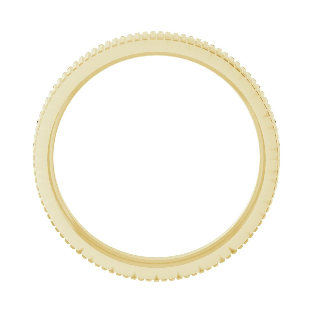 Sapphire Row Gold Ribbed Band - 14K Yellow Gold (view 2)